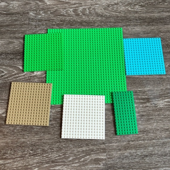 Lego base plates lot of 6. Green, gray blue - Picture 1 of 16